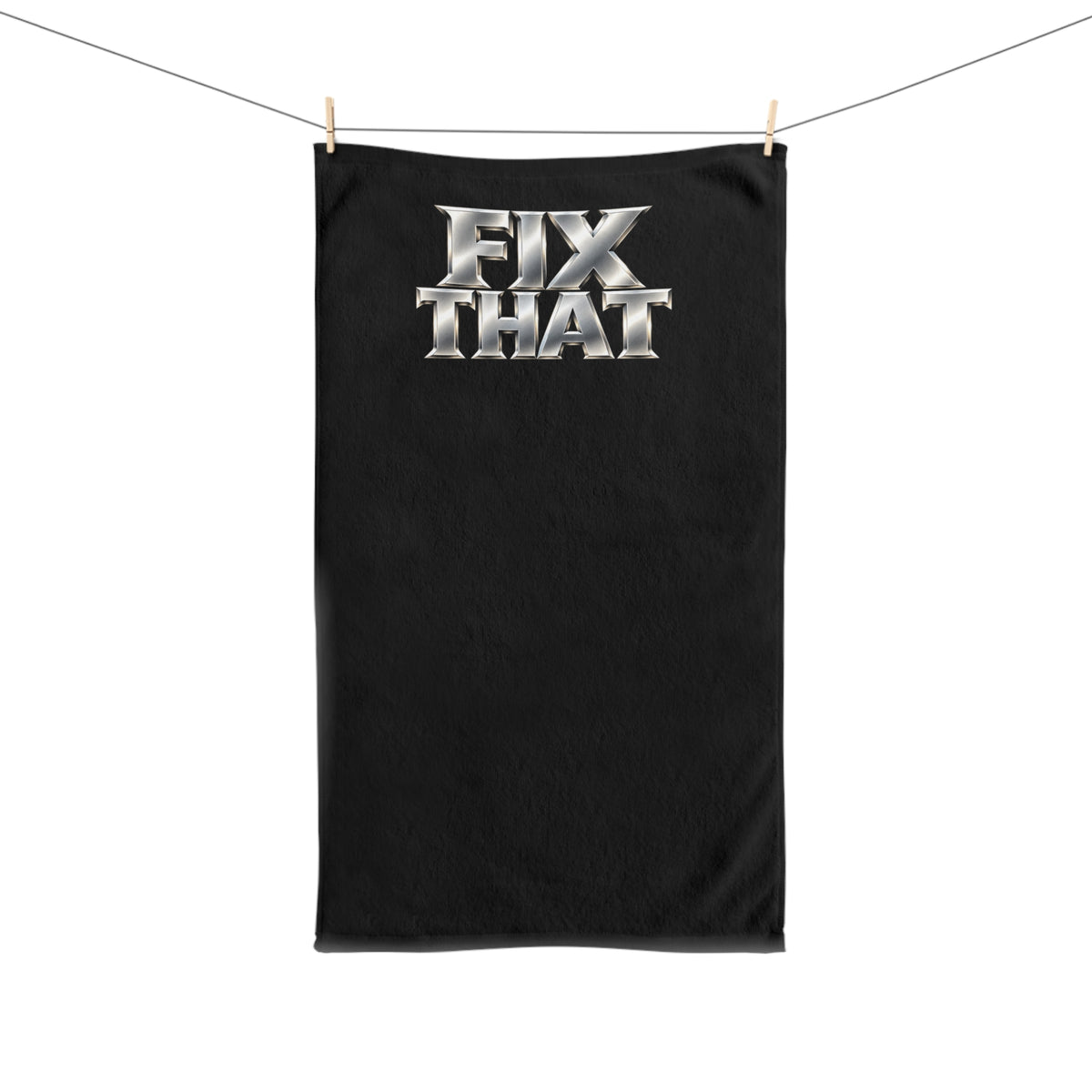 D3hundred FIX THAT Chrome Hand Towel — Black.