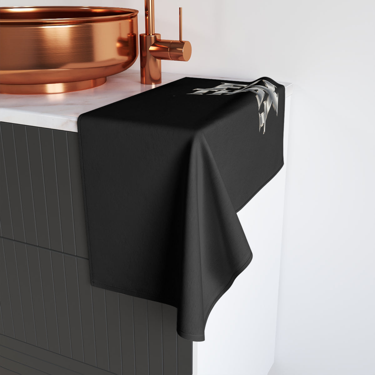 D3hundred FIX THAT Chrome Hand Towel — Black.