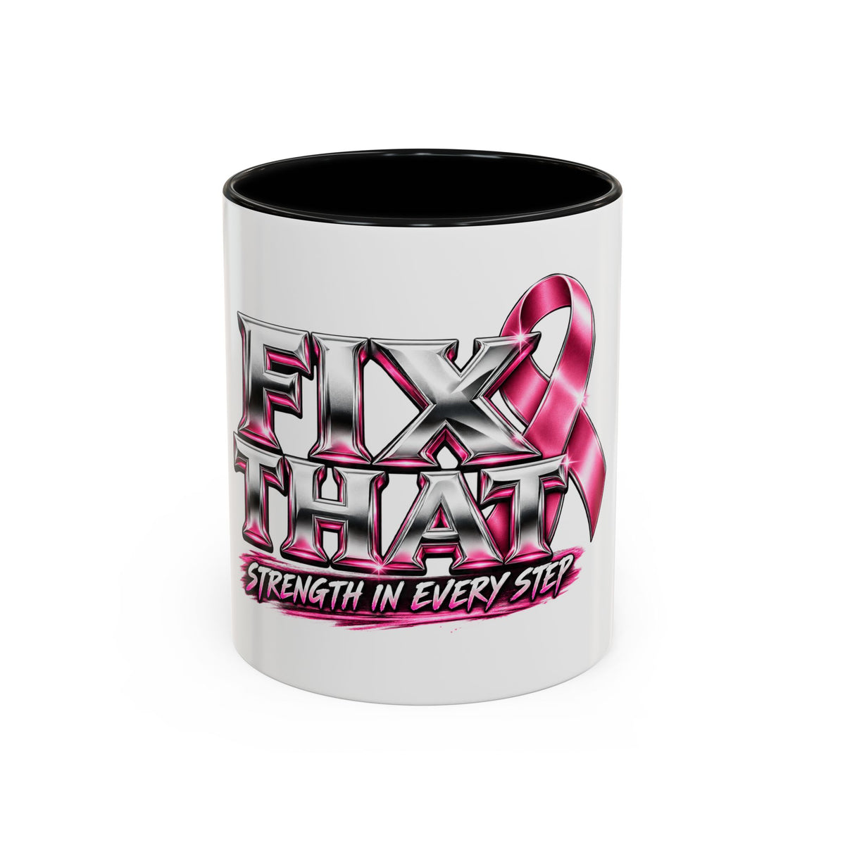 D3hundred FIX THAT Pink Ribbon Coffee Mug — 11 oz & 15 oz