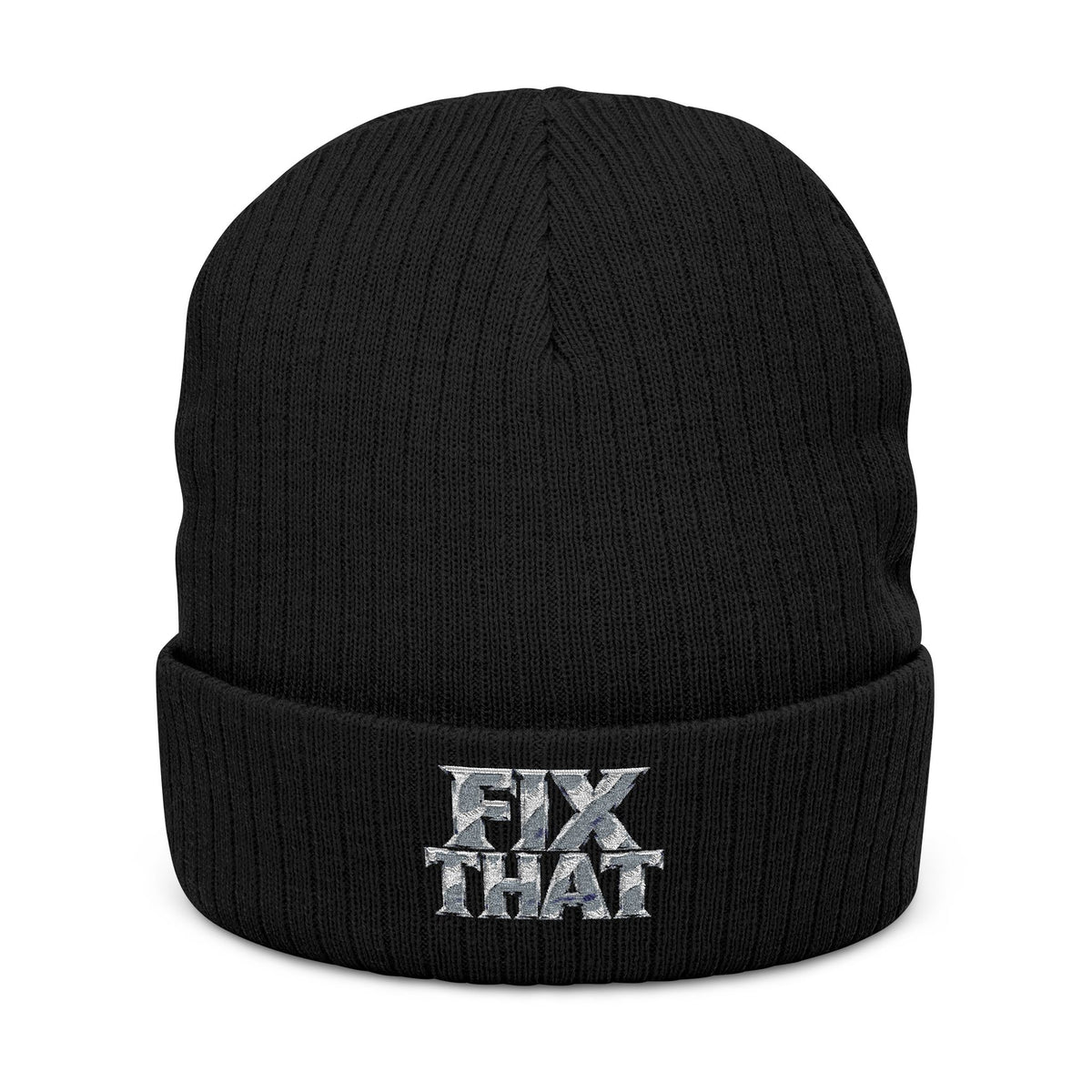 D3hundred FIX THAT Chrome Embroidered Beanie — Black