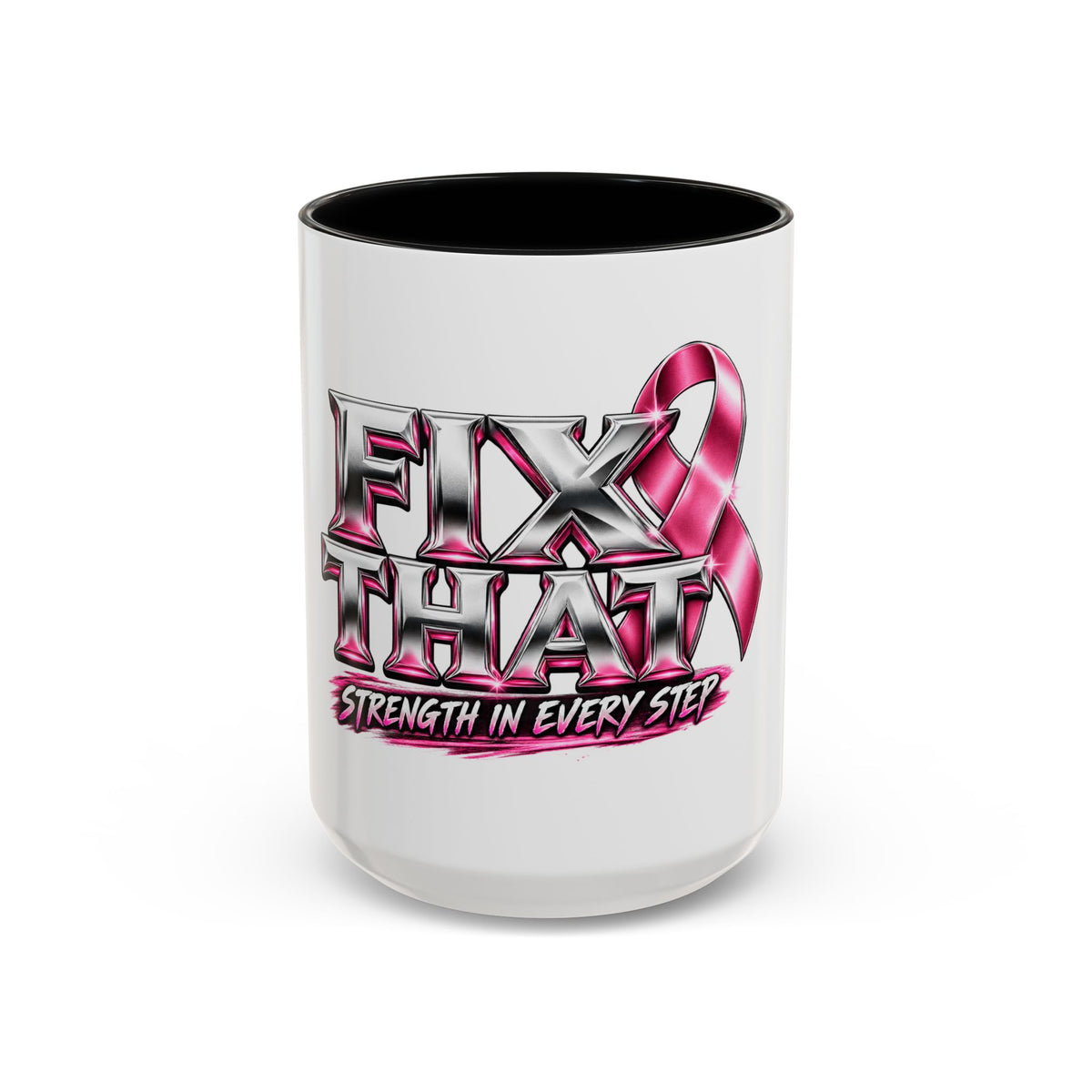 D3hundred FIX THAT Pink Ribbon Coffee Mug — 11 oz & 15 oz